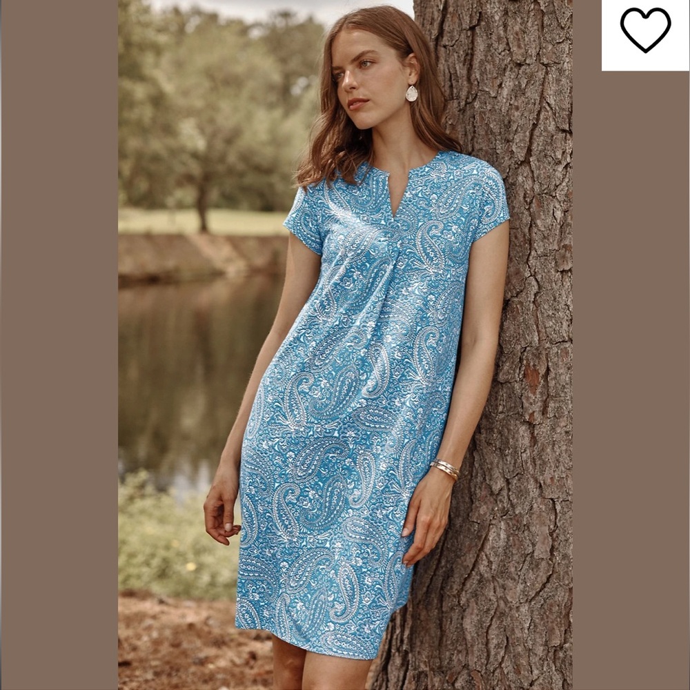 NWT J. Jill Paisley Printed A Line Dress Size Medium - 1756